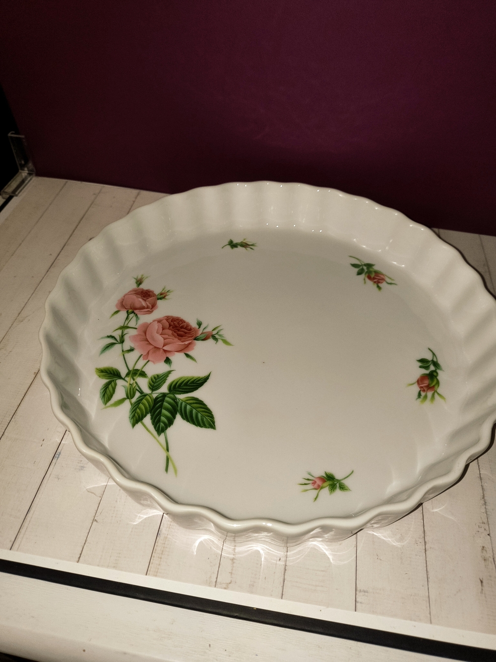 Christineholm Porcelain Rose Pie Dish